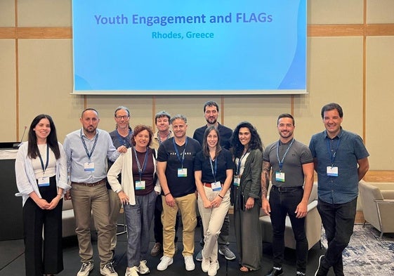Delegación española en el congreso en Grecia.