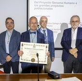 Desde la izquierda, Domingo González Lamuño, Ángel Carracedo, José Antonio Riancho y Ángel Pazos.