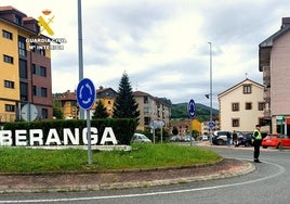 Dispositivo de vigilancia de la seguridad vial en la localidad de Beranga.