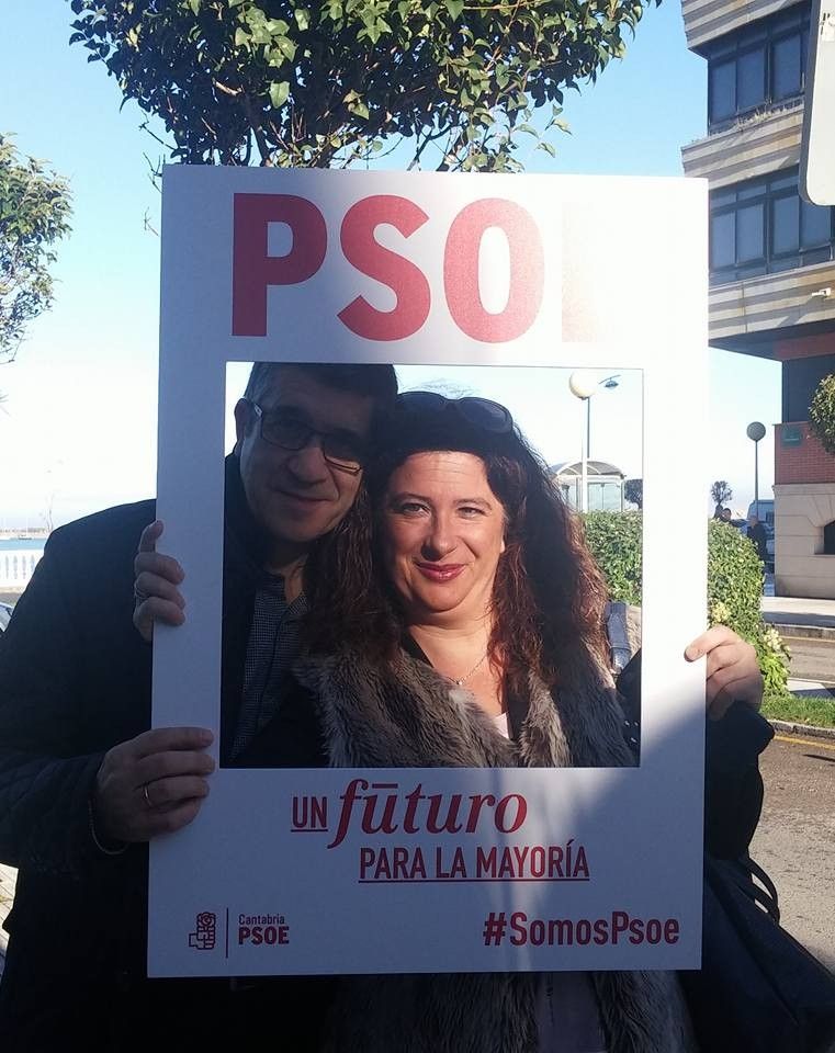Con Patxi López en una divertida imagen en campaña