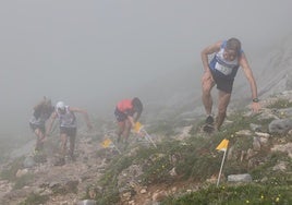 Varios corredores entre la niebla, afrontan