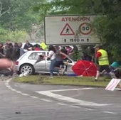 Captura del vídeo del accidente, en el momento en el que la gente huye tras el impacto.