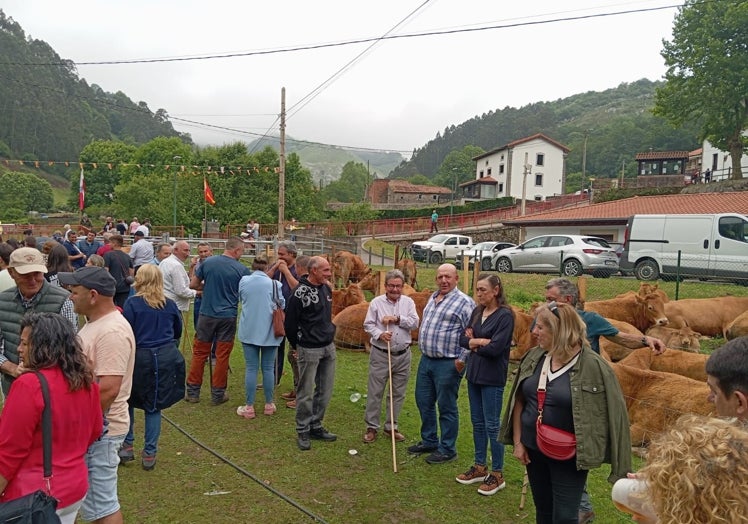 Público asistente a la feria de ganado.