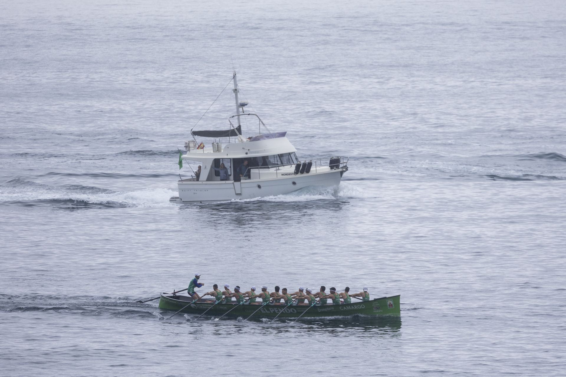 Camargo, en pleno esfuerzo en el tramo final de la regata.