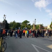 Trabajadores concentrados este miércoles en los accesos a