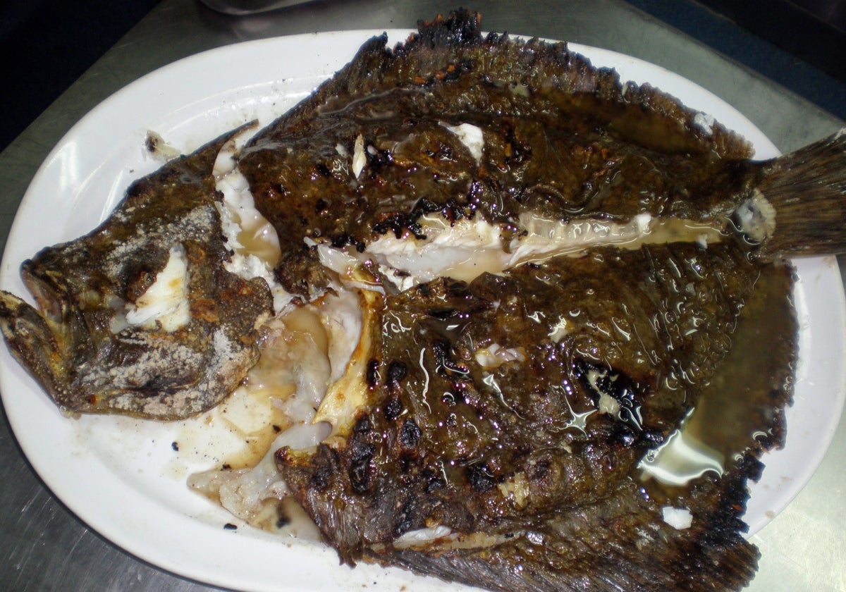 Rodaballo cocinado al horno.