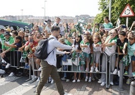 Andres Martín a su llegada al Estadio
