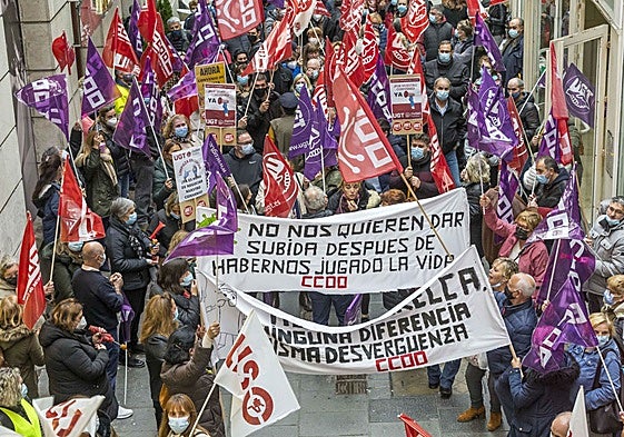 Concentración del sector de limpieza en el Orecla, en la negociación de 2021.