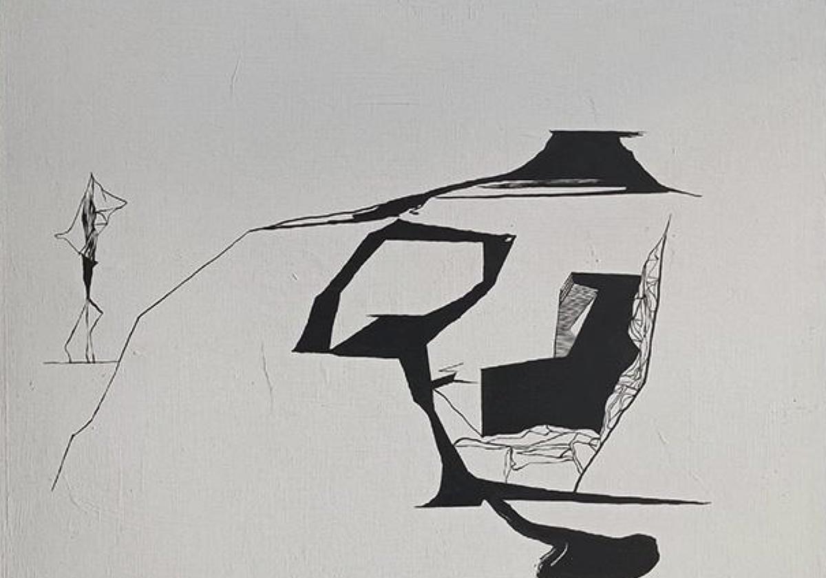 Obra de José García Pfretzschner. Tinta china sobre tabla.