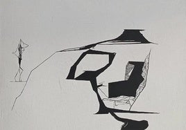 Obra de José García Pfretzschner. Tinta china sobre tabla.