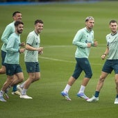 Andrés Martín, Íñigo Vicente y Juan Carlos Arana, los tres jugadores más cotizados de la plantilla que también se han revalorizado.