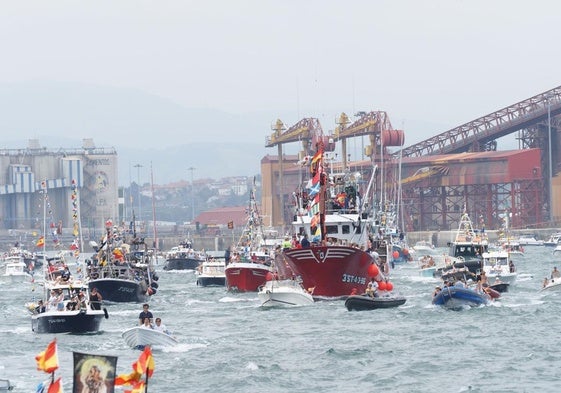 Imagen de la procesión marítima celebrada el día del Carmen de 2023.