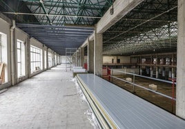 La construcción de los nuevos vestuarios, en proceso.