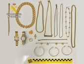 Joyas intervenidas en Solares por la Guardia Civil.