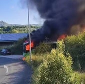 Incendio en la estación de autobuses.