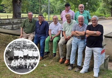 Los exracinguistas Tazón, Miera, Román, Villita, Félix, Antonio, Argüelles y Castanedo.