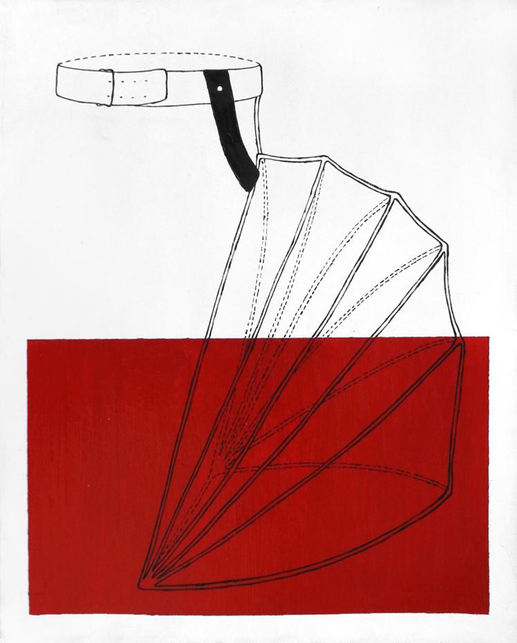 Sofía González propone 'S/T', 2025. Gesso y óleo sobre cartón.