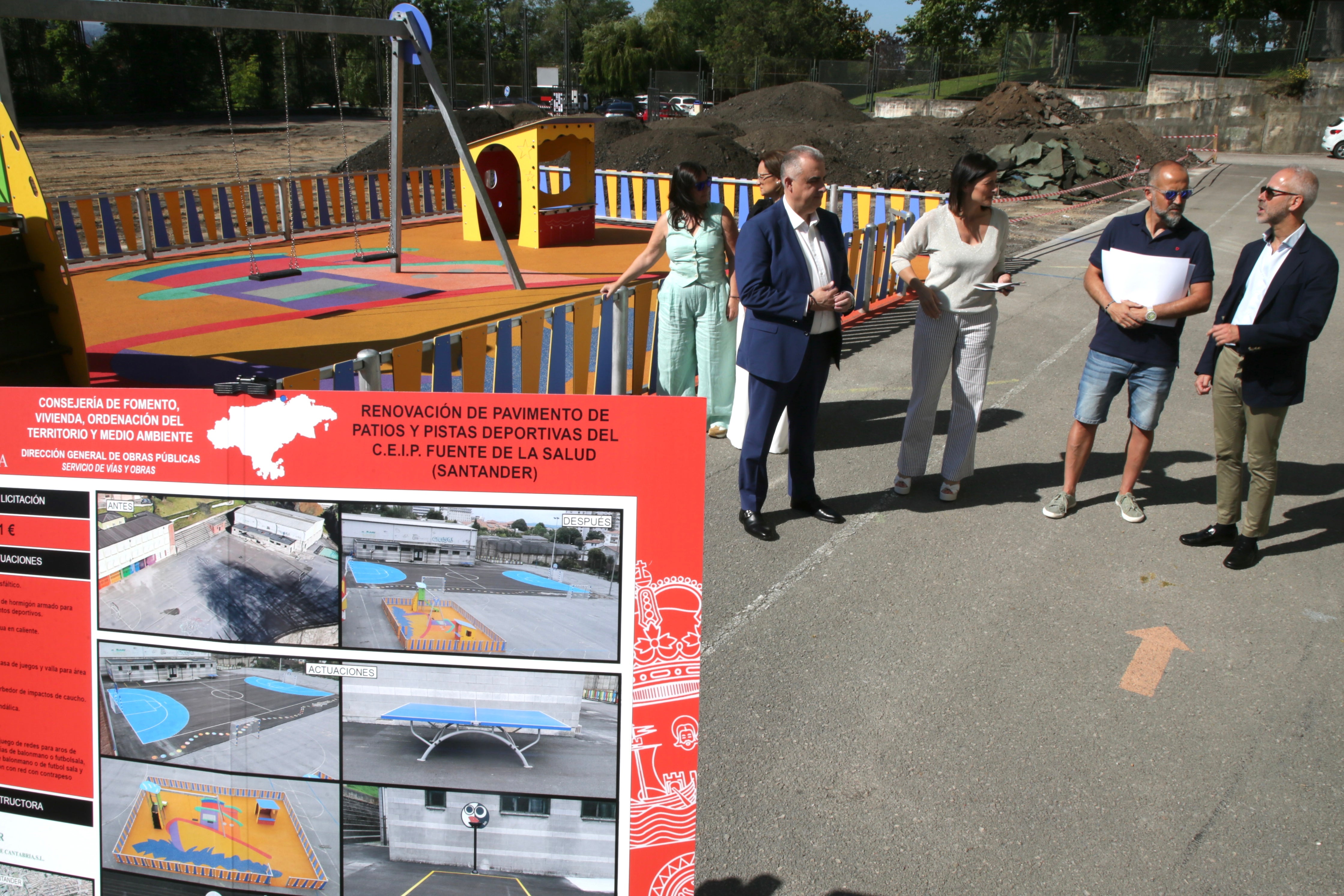 Los consejeros de Fomento y Educación, junto a la alcaldesa de Santander y el director del centro ha supervisado la finalización de estos trabajos.