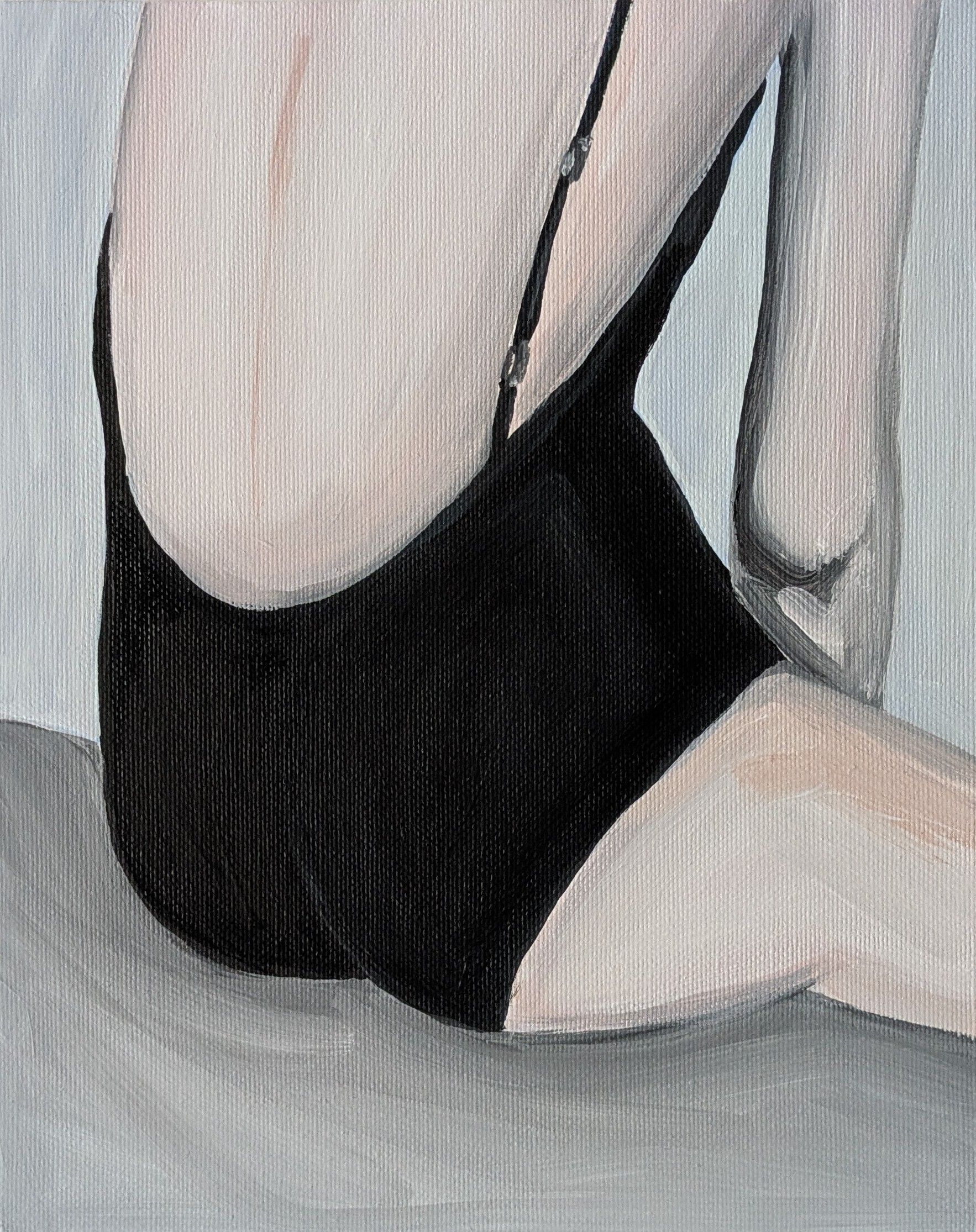 PAMCOC. 'A bordo piscina – Devi prendere un pò di sole. CULO N.3', 2025. Acrílico sobre tela.20×25 cm.