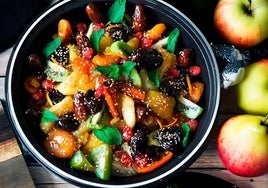 Tajine dulce de fruta fresca y seca caramelizada a la miel
