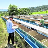 Lineales de la granja que Perdices Altube ha instalado en Santillana del Mar.
