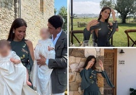 Imágenes compartidas este fin de semana por María Pombo del bautizo de sus sobrinas y del jardín y la puerta de Casa Vaca, donde toda la familia se reunió para la celebración.