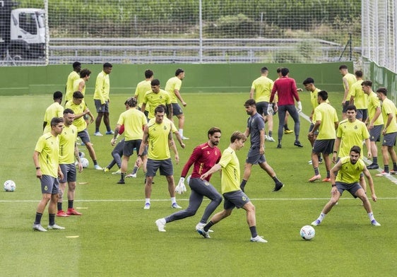 Dinamismo en La Albericia. Los primeros entrenamientos buscan involucrar a todos los jugadores e ir cogiendo la puesta a punto gradualmente.