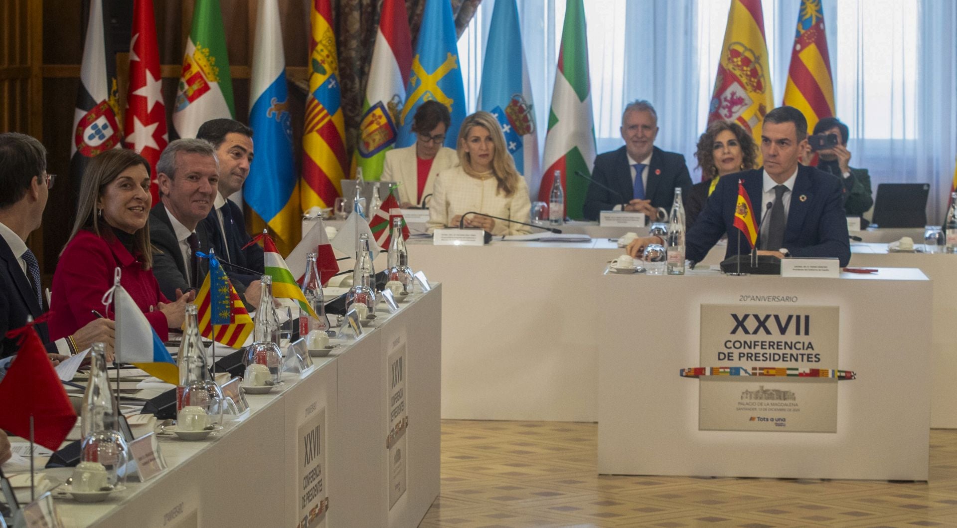 Buruaga, durante su intervención en la última Conferencia de Presidentes que convocó Pedro Sánchez en Cataluña.