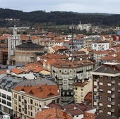 Vista aérea del centro de Torrelavega, donde la oferta es prácticamente nula.