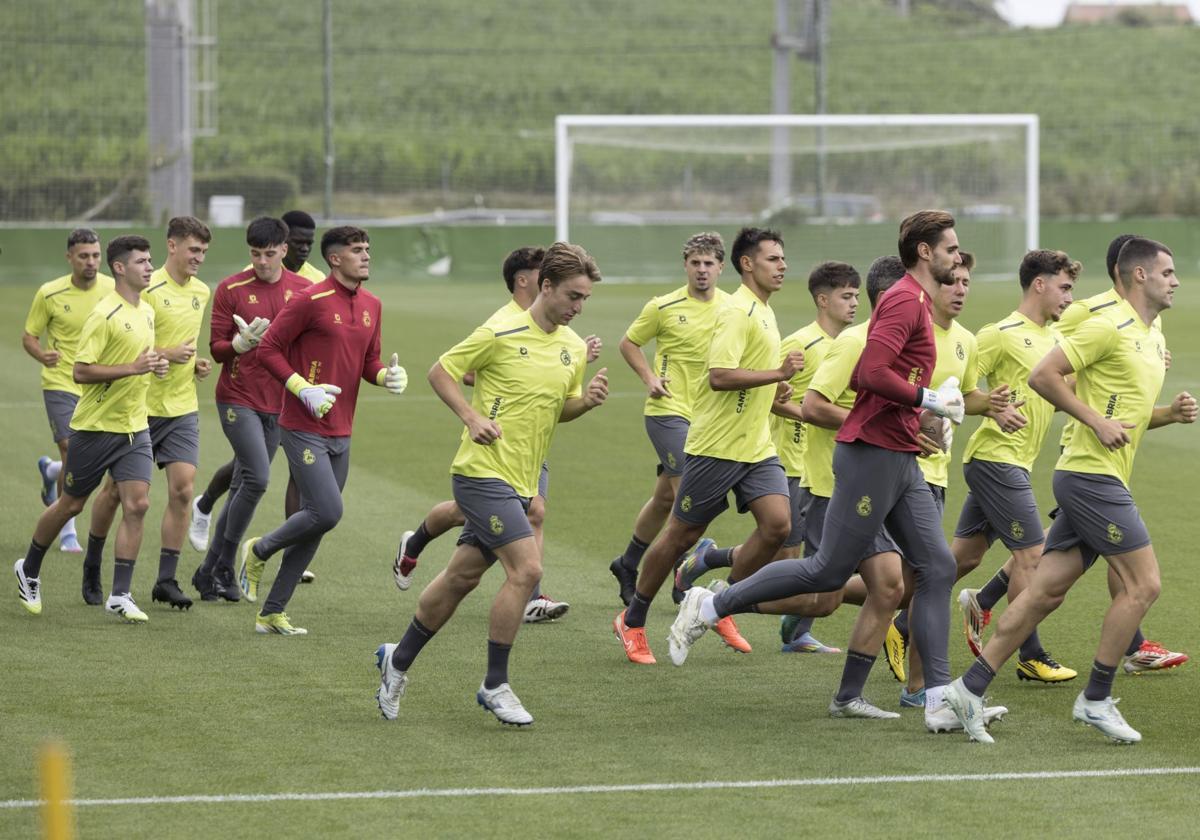 La plantilla, en La Albericia.