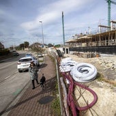 Construcción de viviendas en la calle Jorge Sepúlveda, en Santander, el pasado marzo.
