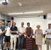 Julio Medina, de Podemos; Rafael Casuso, de Cantabria Con Bici, José Antonio Sánchez Raba, de Ecologistas en Acción; Abel López e Isabel Gómez, de Cantabria Con Bici, Ana Romo; y David Higuera, de ARCA.