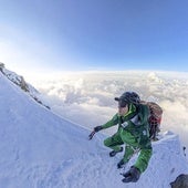 Goettler, en los instantes iniciales de su vuelo en el Nanga.