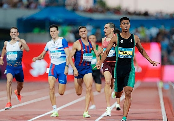 Attaoui al entrar en meta.