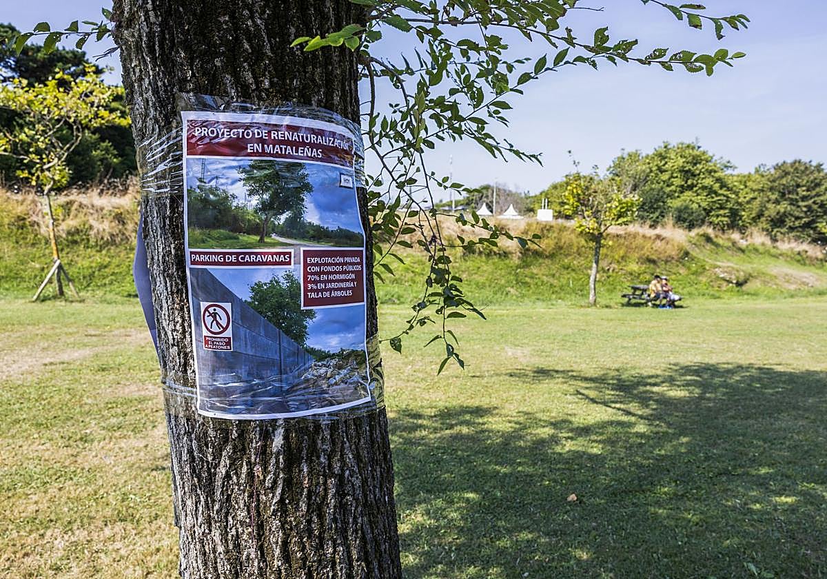 Vecinos de Cueto en contra del proyecto colocaron carteles y crespones negros en árboles «que se talarán para hacer la obra».
