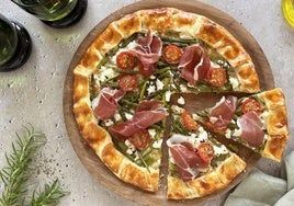 Una galette de espárragos y jamón... ¡impresionante!