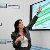 La alcaldesa, Gema Igual, cuando presentó el proyecto del aparcamiento.