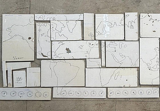 Lucía Gorostegui: 'Un par de Historias', 2025. Impresión directa de tintas UVI sobre planchas de Pladur.