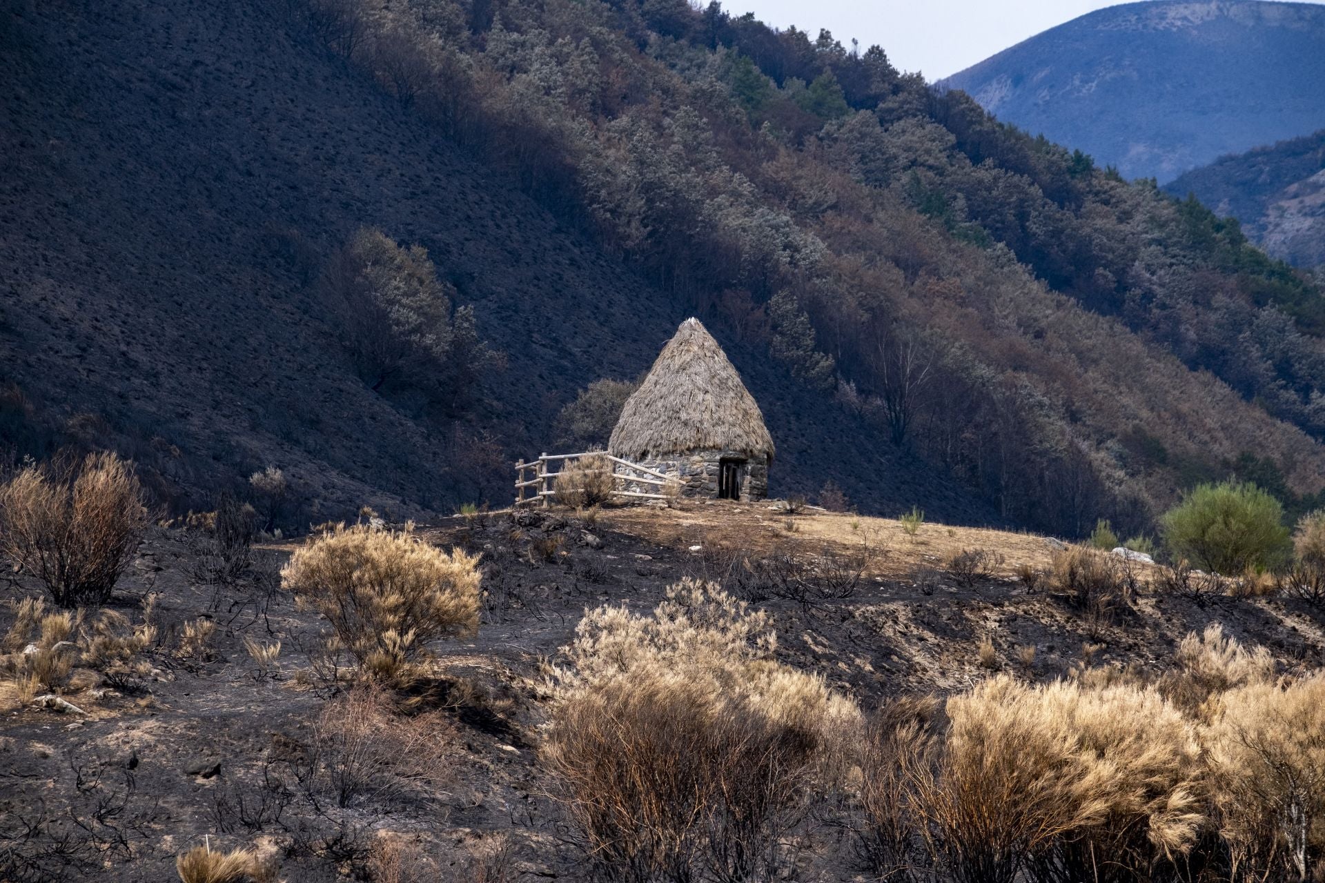 Una cabaña de pastor salvada del fiego. 