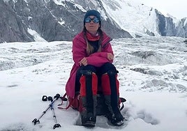 Natalia Nagovitsyna, en una de sus ascensiones.