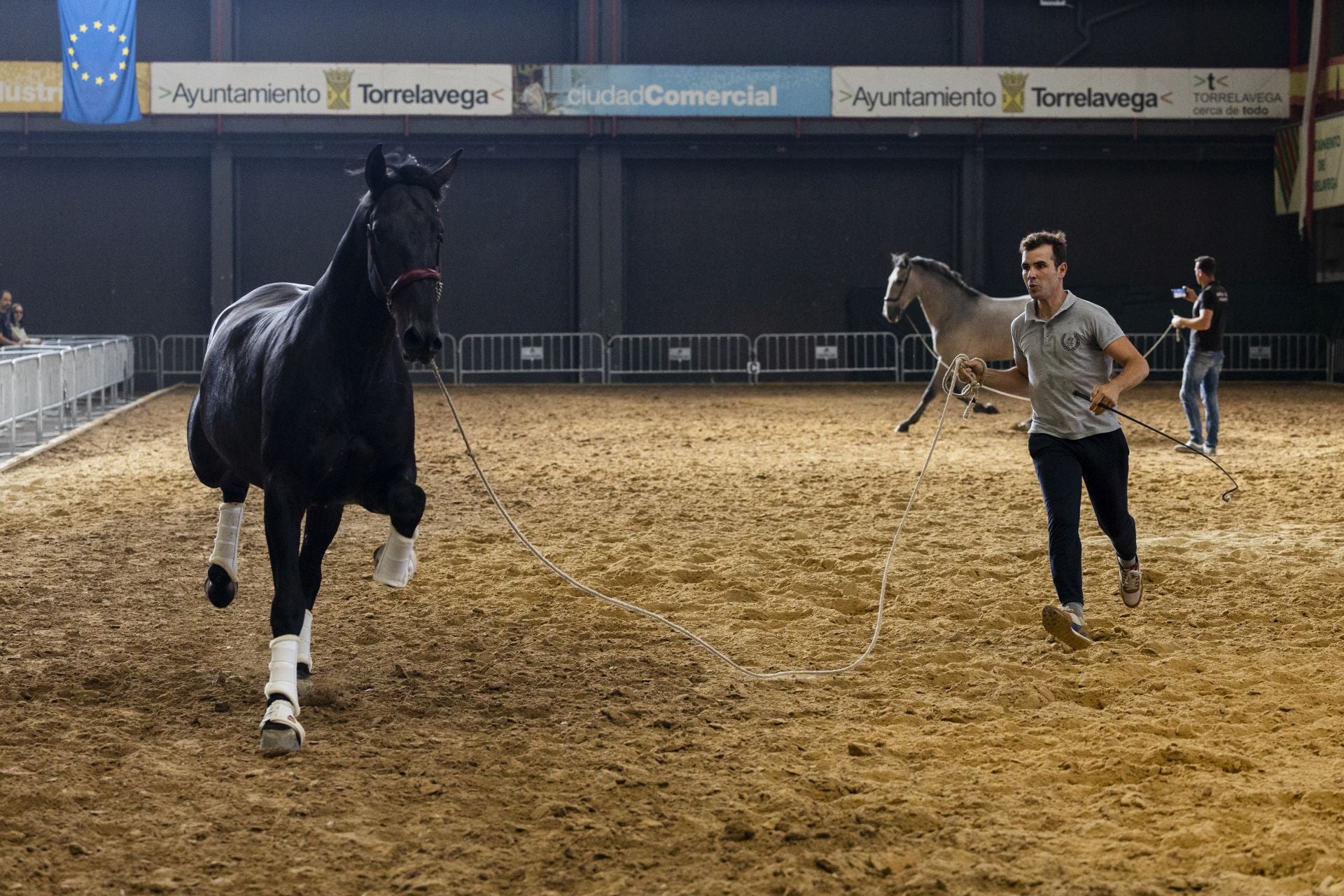 Los ganaderos se fueron turnando para acceder al recinto y ensayar con sus ejemplares.