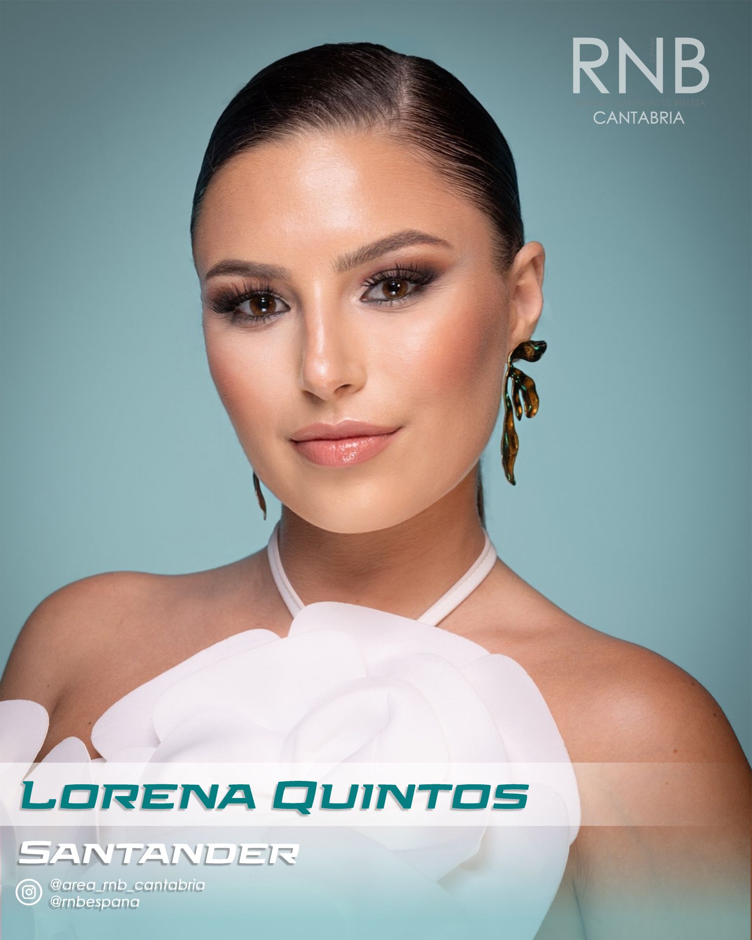 Lorena Quintos, de 23 años, llevará la banda de Santander en la elección de Miss Mister RNB Cantabria. Mide 1,65, es esteticista y ha cursado un Grado Superior en Estética y Belleza.