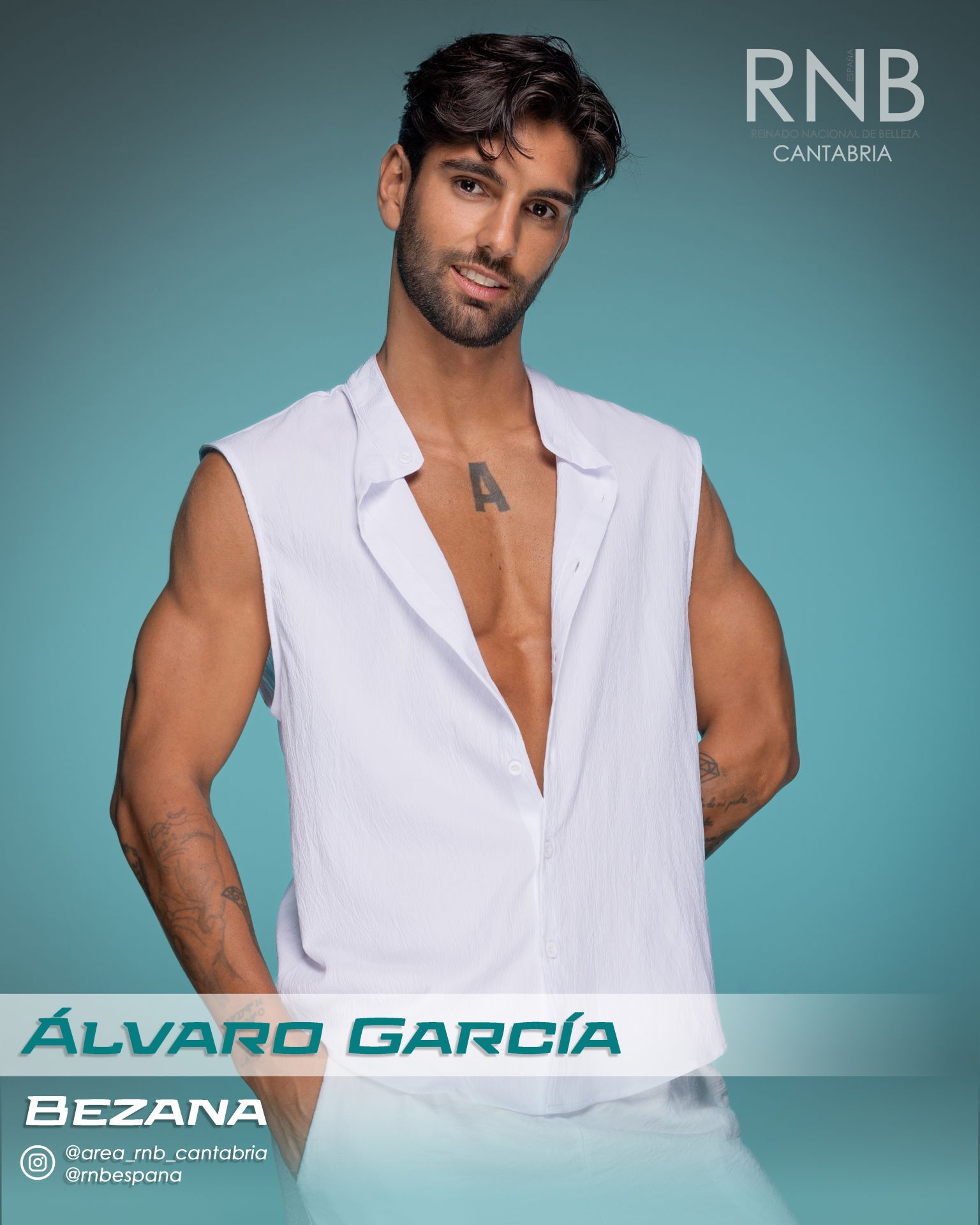 Álvaro García, de 26 años, llevará la banda de Bezana en la ceremonia de imposición del próximo 11 de septiembre. Mide 1,84, trabaja como auxiliar de cocina y cursó ESO.