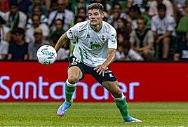 Peio Canales, durante su debut frente al Castellón