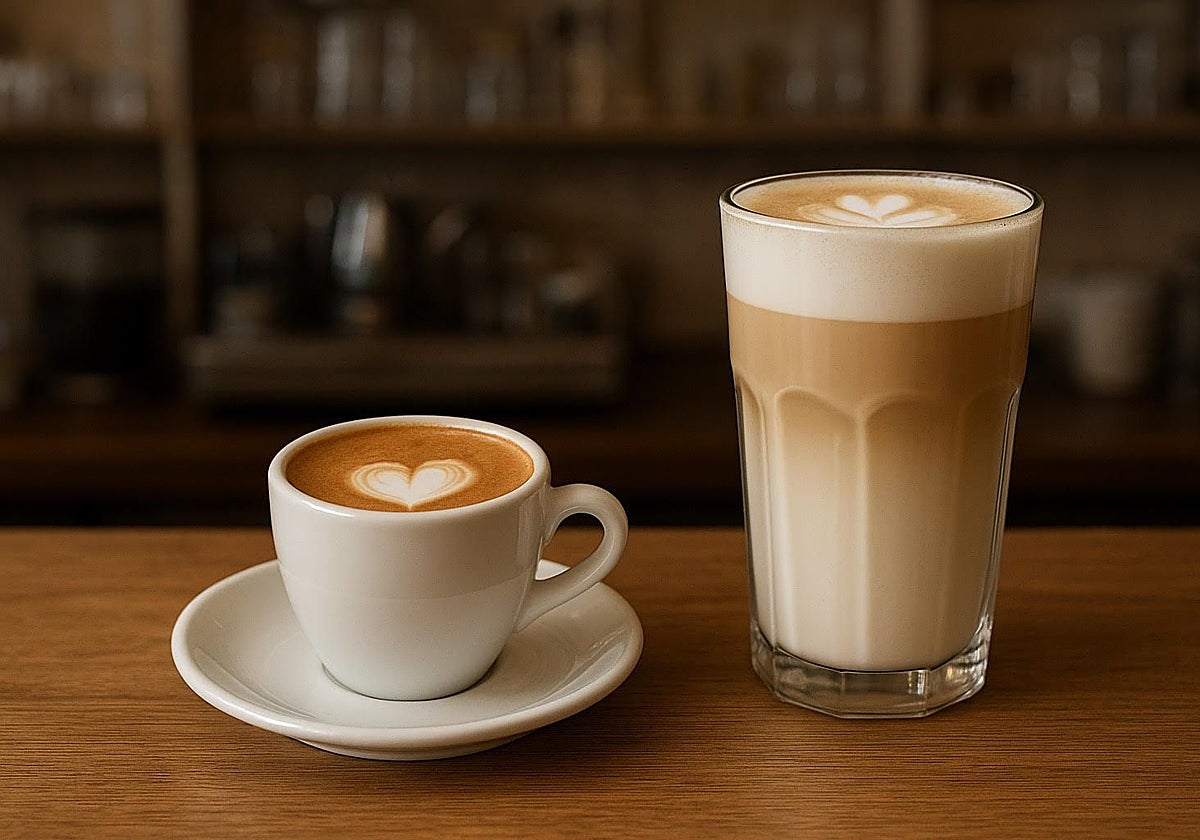 Machiato y latte macchiato.