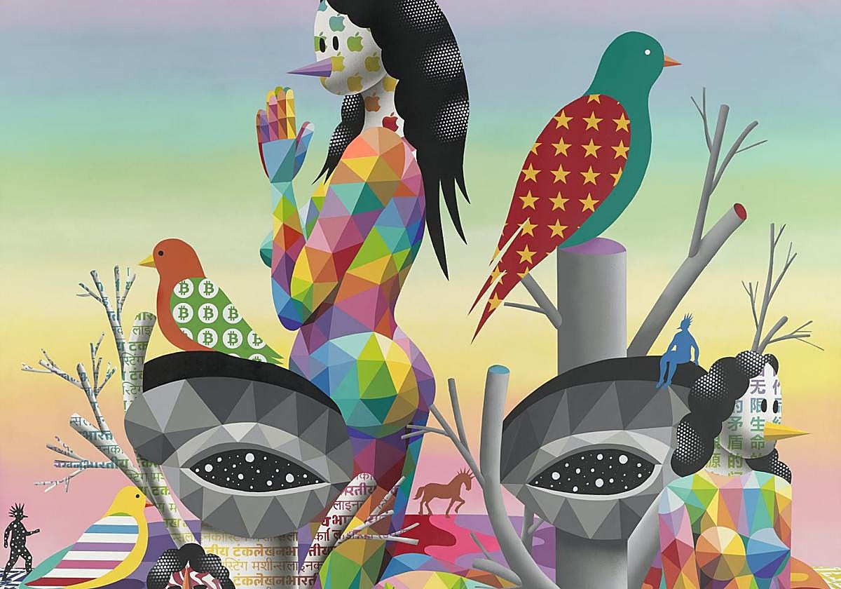 Okuda San Miguel: 'When the Nature wants to kiss you' (2022).
