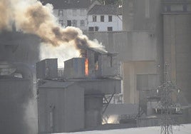 El fuego se ha originado en una instalación auxiliar de la fábrica.