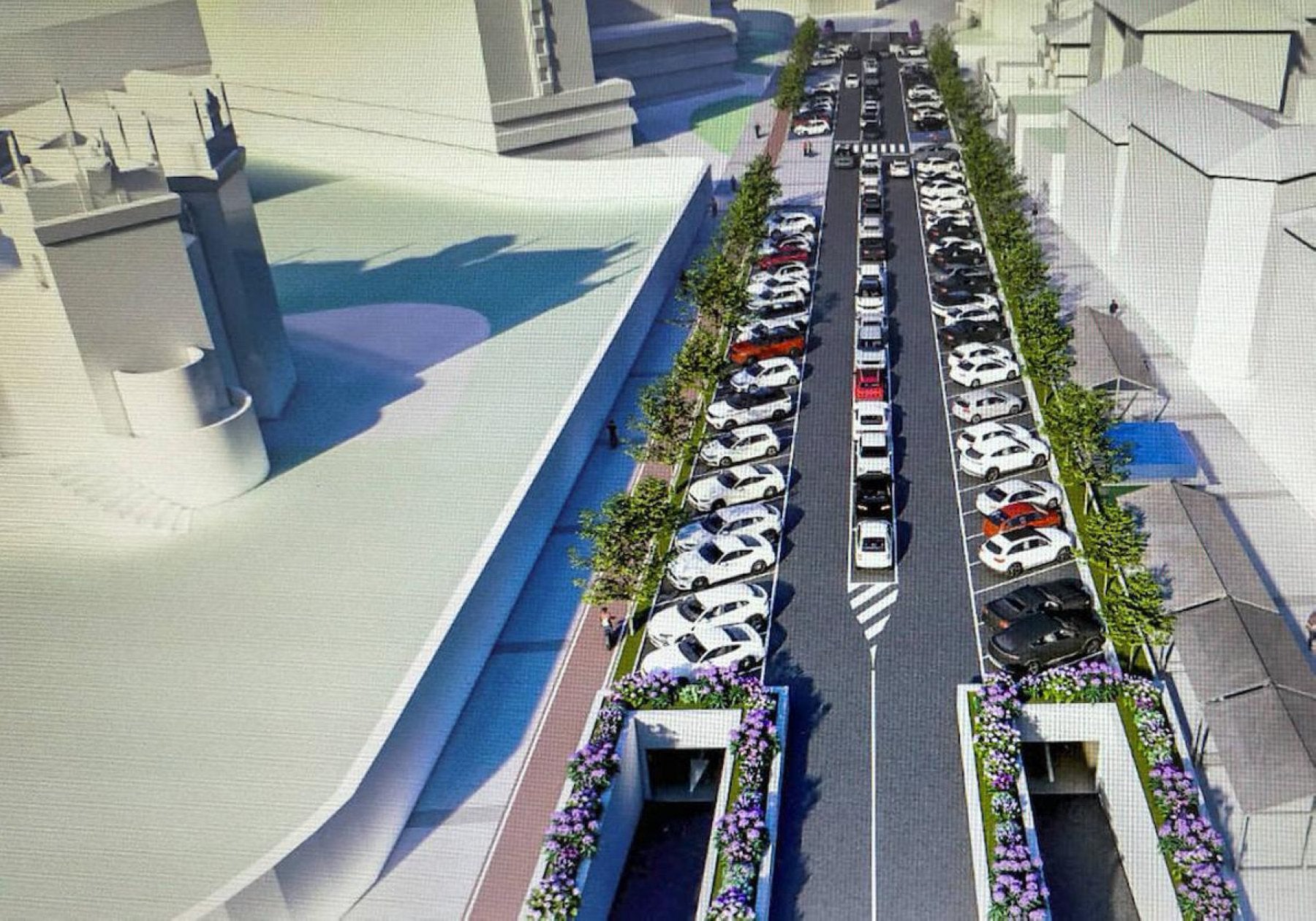 Recreación del aparcamiento subterráneo que el Ayuntamiento de Santander quiere construir en la calle Joaquín Costa, en El Sardinero.