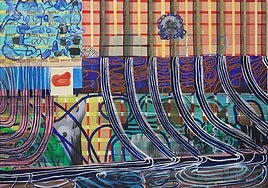 Juan Uslé. 'The Little human element'. 1998-1999. Vinílico, dispersión y pigmento seco sobre lienzo. 203 × 275 cm. Colección Uslé-Civera