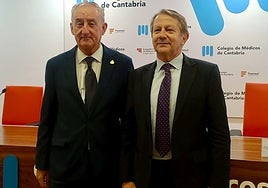 Tomás Cobo Castro y José Domínguez Roldán en el Colegio de Médicos de Santander